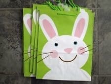 Paper Easter Bags - Green and White Easter Gift Bags
